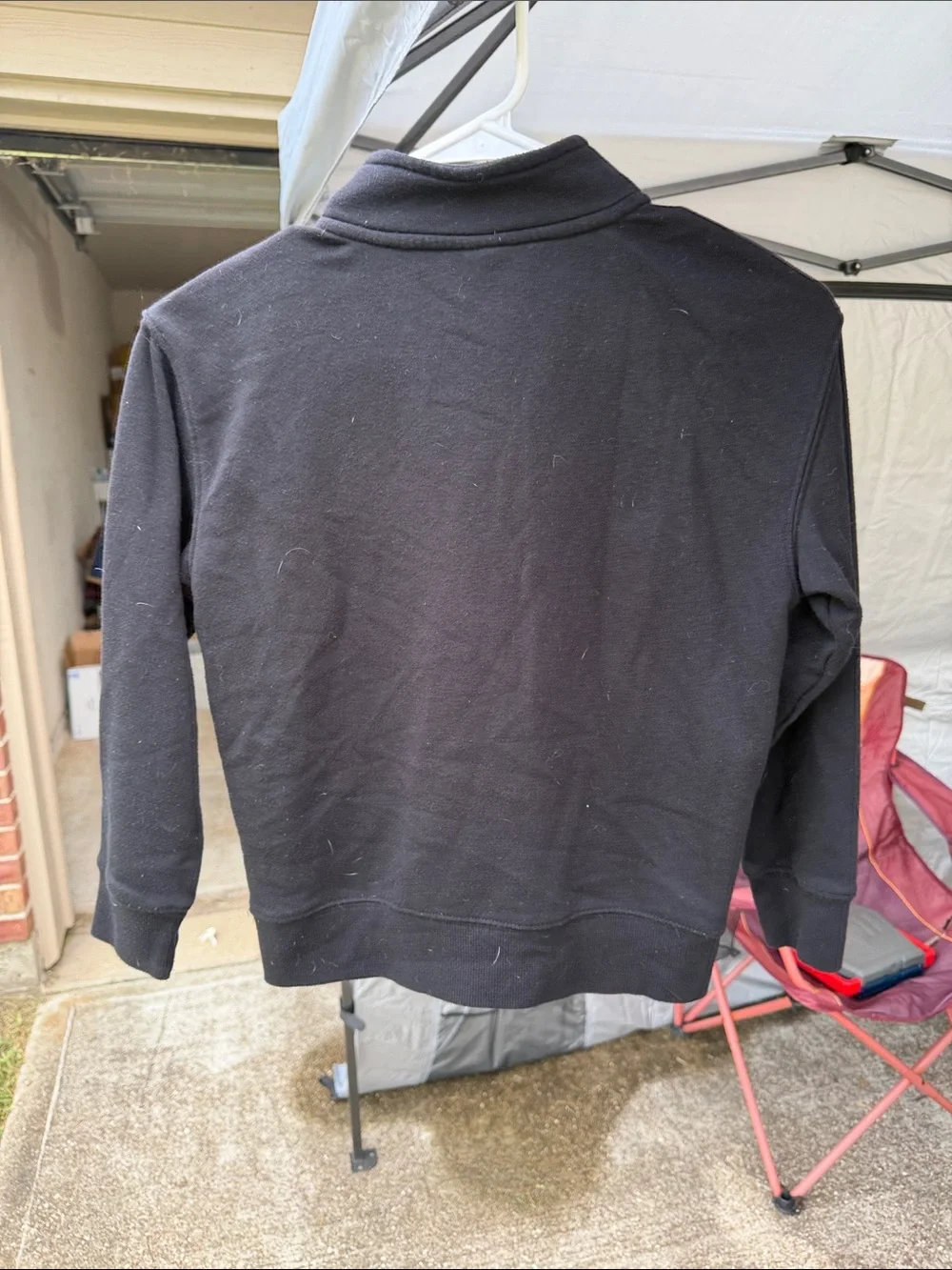 Old Navy Black & White Half-Zip Kids Pullover Hoodie